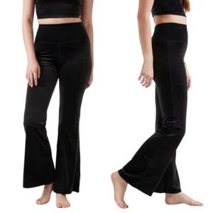 Athleta Elation Velvet Flare Pant Black Leggings